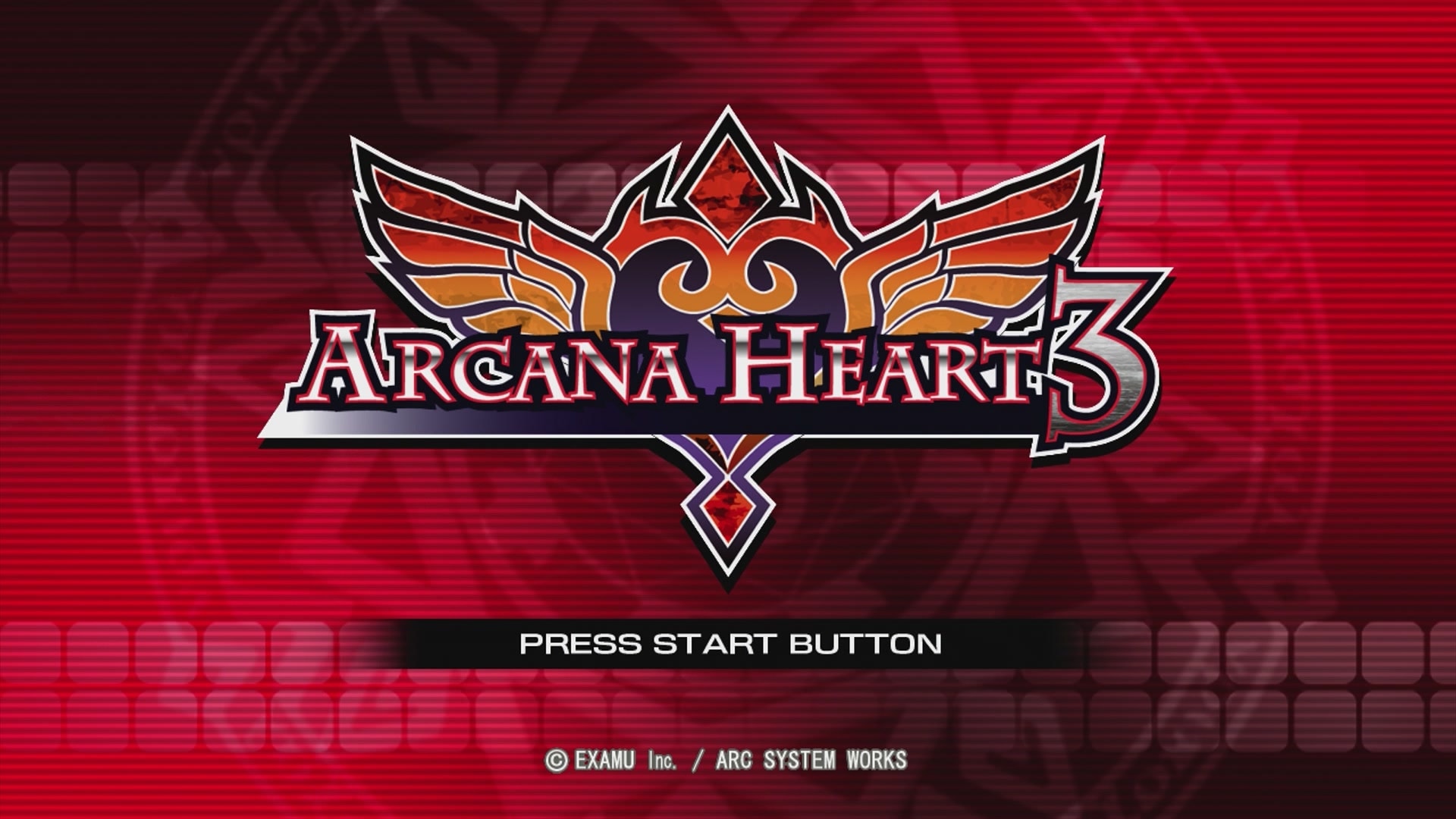 Arcana Heart 3 title screen for Xbox 360